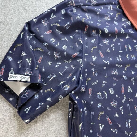 Smith And Quinn Golf‎ Polo All Over Print Bogey Cart Medium Stretch Active *Read - Picture 5 of 10
